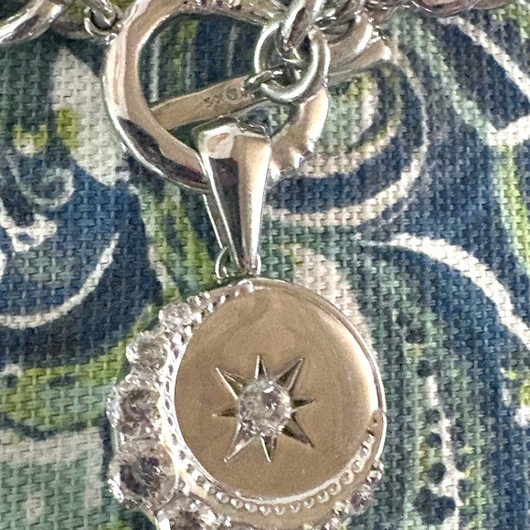 Kendra Scott Josie Moon Silver Toggle Chocker Chain Necklace Crystals Worn once - Picture 3 of 7